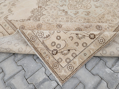 Beige Brown Vintage Rug 9x12 ft - sku1463