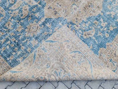 Beige Blue Vintage Rug 8x11 ft - sku1607