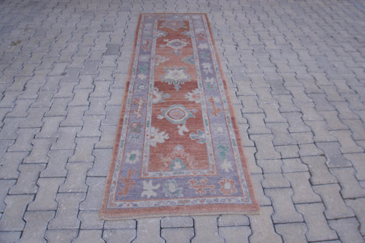 Oushak Hand Knotted Runner Rug 2x8  ft - sku1655