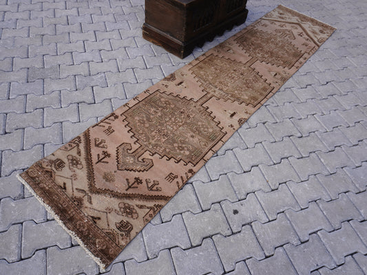 Neutral Wool Runner Rug 2x10 ft - sku1475