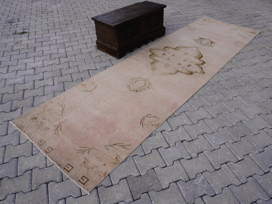 Neutral Turkish Runner Rug 3x11 ft - sku342