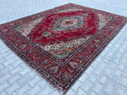 Red Vintage Rug 10x13 ft - sku1266