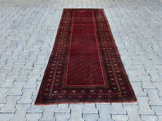 Vintage Hand Woven Runner Rug 3x9 ft - sku1684